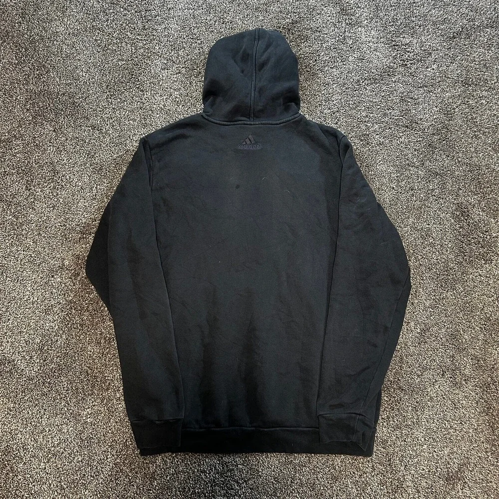Adidas Hoodie Mens Large Black Good Big Logo Pullover Sweatshirt